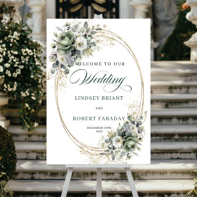 Rustic Eucalyptus Boho Wedding Welcome Sign (Rustic Eucalyptus Boho Wedding Welcome Sign)