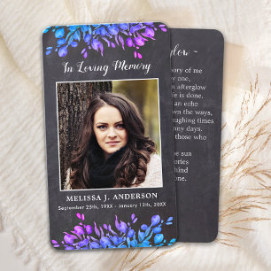 Rustic Eucalyptus Botanical Memorial Prayer Card S