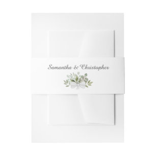Rustic Eucalyptus Bouquet Elegant Wedding Invitation Belly Band