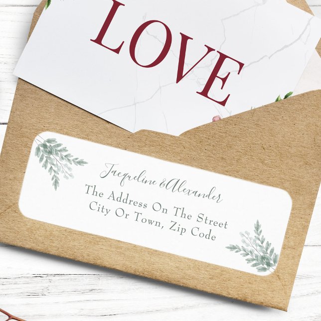 Rustic Eucalyptus Calligraphy Wedding  Label (Creator Uploaded)
