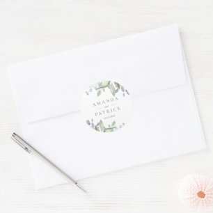 Rustic Eucalyptus Elegant Wedding Envelope Seals