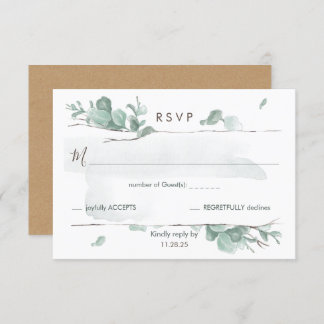 Rustic Eucalyptus Enclosure RSVP Card