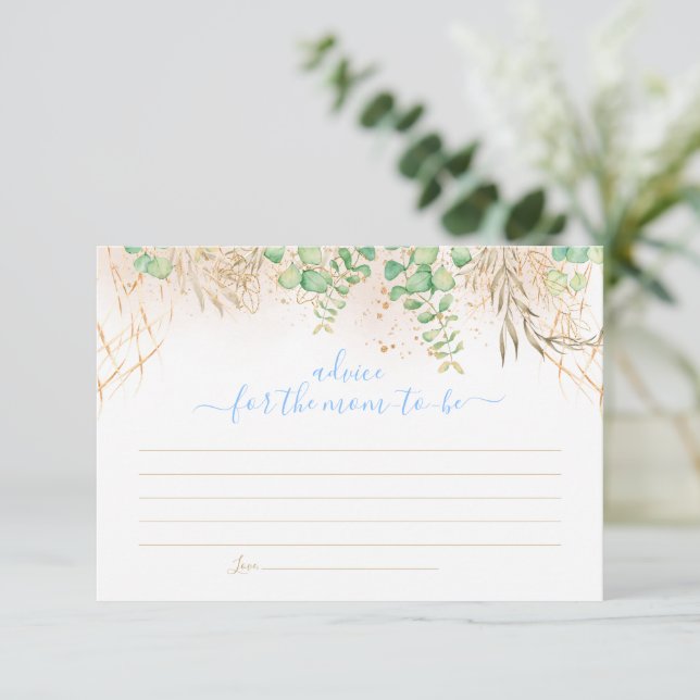 Rustic Eucalyptus Garland Baby Shower Balloon  Enc Enclosure Card (Standing Front)