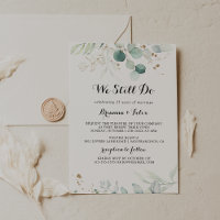 Rustic Eucalyptus Gold We Still Do Vow Renewal