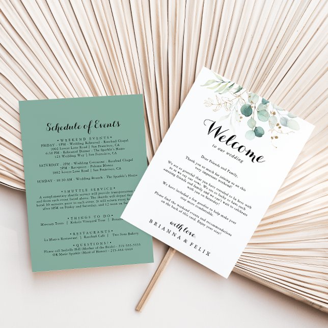 Rustic Eucalyptus Gold Wedding Welcome Letter (Creator Uploaded)