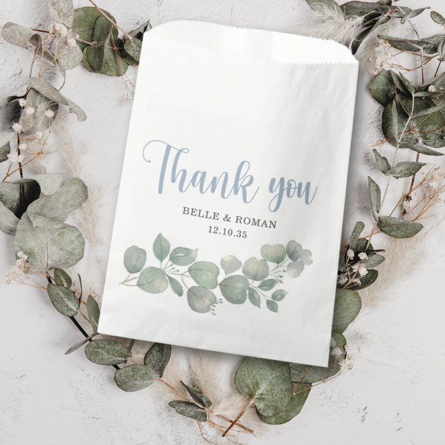 Rustic Eucalyptus Green Wedding Thank You Favour Bags (Creator Uploaded)