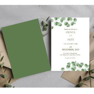 Rustic eucalyptus greenery  aesthetic wedding  invitation