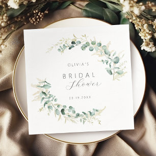 Rustic eucalyptus greenery boho Bridal Shower Napkin