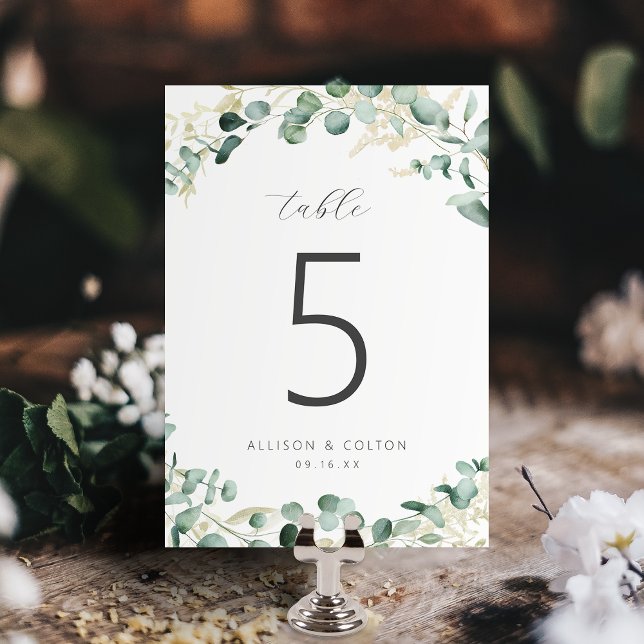 Rustic eucalyptus greenery boho wedding  table number (Rustic eucalyptus greenery boho wedding table number)