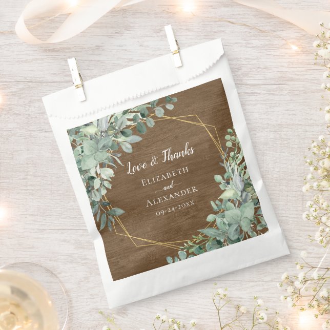 Rustic Eucalyptus Greenery Botanical Wedding Favour Bags (Clipped)