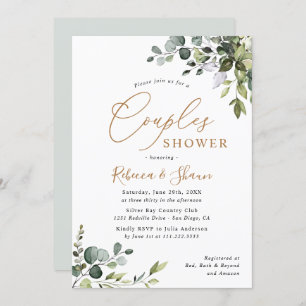 Rustic Eucalyptus Greenery Couples Shower Invitation