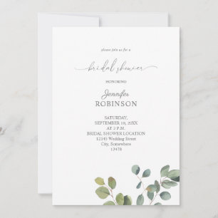 Rustic Eucalyptus Greenery Duo 2 Bridal Shower Inv Invitation