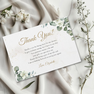  Rustic Eucalyptus Greenery Elegant Bridal Shower Thank You Card