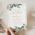Rustic Eucalyptus Greenery Gold Wedding Invitation<br><div class="desc">This elegant Rustic Greenery collection features mixed watercolor greenery botanicals,  modern calligraphy script paired with a classy serif font in black and a custom monogram on the back. Matching items available.</div>