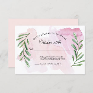 Rustic Eucalyptus Greenery Modern Watercolor RSVP Invitation