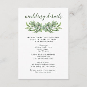 Rustic Eucalyptus Greenery Succulent Wedding Enclosure Card