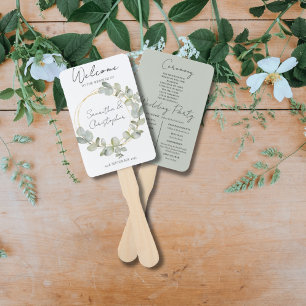Rustic Eucalyptus Greenery Wedding  Hand Fan