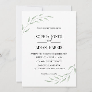 Rustic Eucalyptus Greenery Wedding Invitation