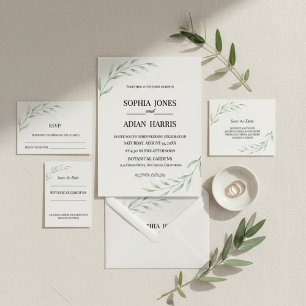 Rustic Eucalyptus Greenery Wedding Invitation