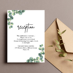 Rustic Eucalyptus Greenery Wedding Reception Enclosure Card
