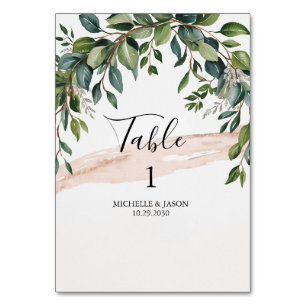 Rustic Eucalyptus Greenery Wedding Table Number   