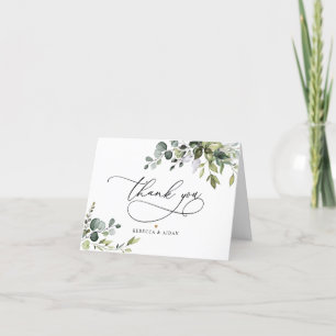Rustic Eucalyptus Greenery Wedding Thank You Card