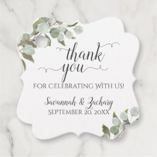 Rustic Eucalyptus & Greenery Wedding Thank You Favour Tags
