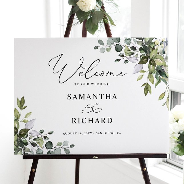 Rustic Eucalyptus Greenery Wedding Welcome Sign (Creator Uploaded)