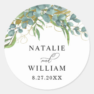 Rustic Eucalyptus Laurel Wedding Envelope Sticker