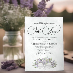 rustic Eucalyptus & Lavender Just Love Wedding Invitation