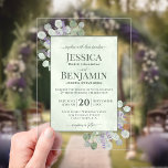 Rustic Eucalyptus & Lavender Stylish Text Wedding Acrylic Invitations<br><div class="desc">Invite your loved ones to share in your joy on your wedding day with these gorgeous acrylic invitations. The stylish boho chic design features your names prominently displayed in bold letters while the introduction and other notes feature fancy script calligraphy with swashes on the ends of the letters. The text...</div>