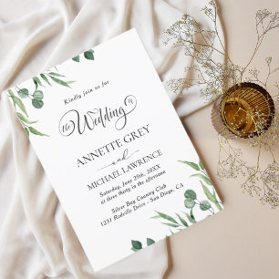 Rustic Eucalyptus Leaves Greenery wedding Invita Invitation