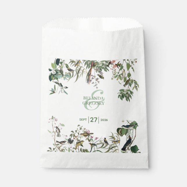 Rustic Eucalyptus Leaves Vintage Greenery Wedding Favour Bags (Front)