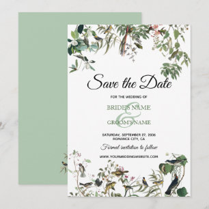 Rustic Eucalyptus Leaves Vintage Greenery Wedding Save The Date