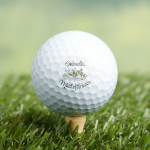 Rustic Eucalyptus Maid of Honour Wedding Favour Golf Balls