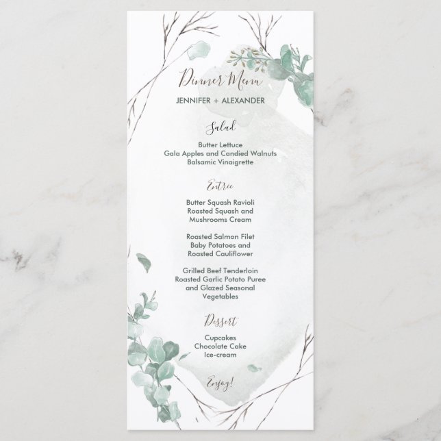 Rustic Eucalyptus Menu (Front)