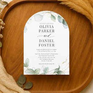 Rustic Eucalyptus Modern Elegant Wedding Invitation