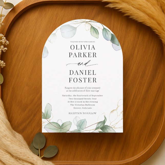 Rustic Eucalyptus Modern Elegant Wedding Invitation (Creator Uploaded)