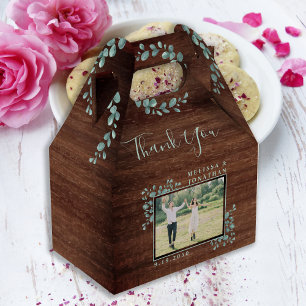 Rustic Eucalyptus Photo Botanical Foliage Wedding Favour Box