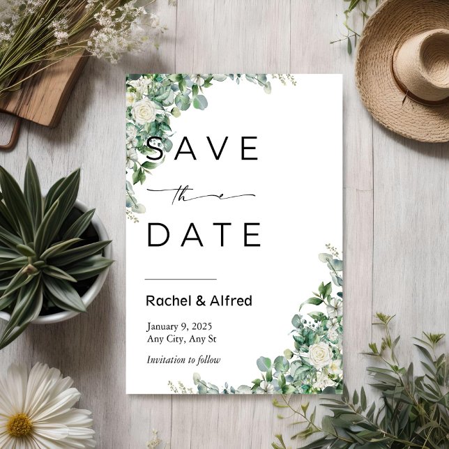Rustic Eucalyptus Save the Date Invitation (Creator Uploaded)