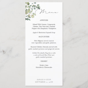 Rustic Eucalyptus Tall Menu