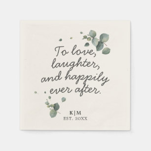 Rustic Eucalyptus To Love Laughter Quote Paper Napkin