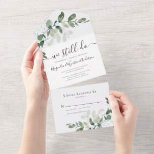 Rustic Eucalyptus Vow Renewal All In One Invitatio Invitation