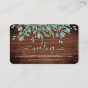 Rustic Eucalyptus Wedding QR Code RSVP Card