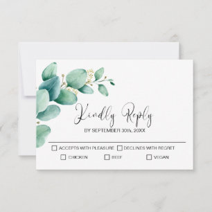 Rustic Eucalyptus Wedding RSVP Card