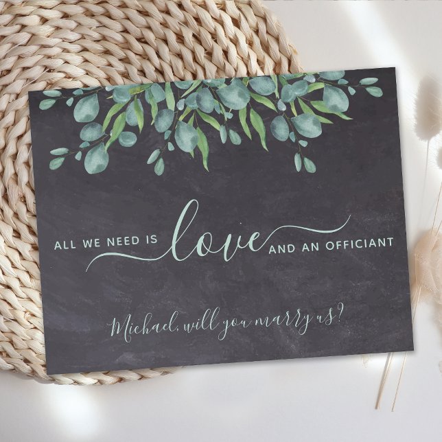 Rustic Eucalyptus Will You Marry Us Officiant  Invitation (Creator Uploaded)