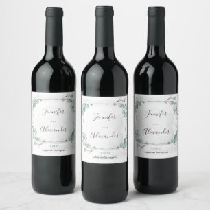 Rustic Eucalyptus Wine Label
