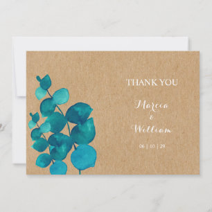 Rustic Eucalyptus Woodland Wedding Thank You Card