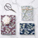 Rustic Eucalyputus Watercolor Wedding  Wrapping Paper Sheet<br><div class="desc">Rustic and simple eucalyputus design,  featuring whimsical leaves hand drawn and painted in watercolor. This is a seamless pattern arranged in a multi-directional repeat. Each sheet has a different background colour.</div>