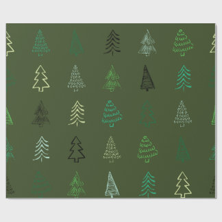 “Rustic Evergreen Christmas Wrapping Paper” Paper